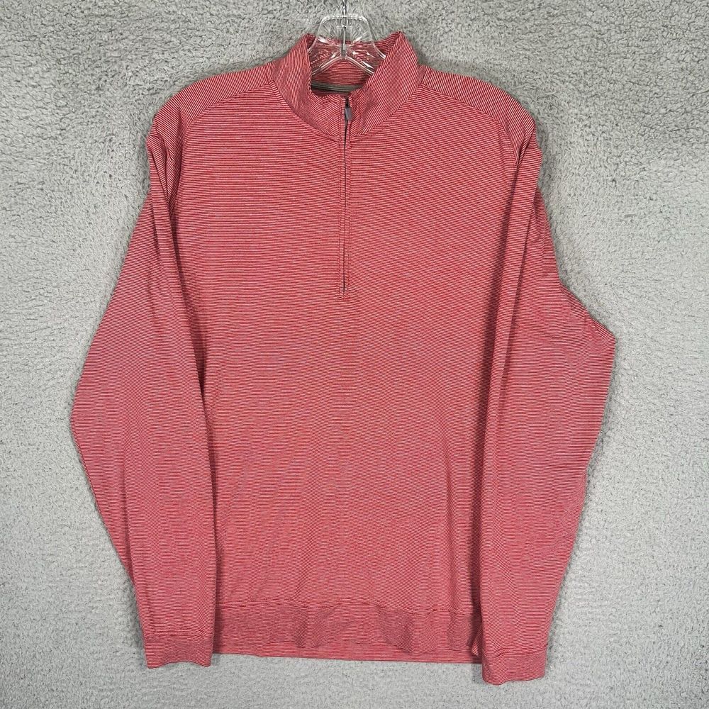 johnnie-O Red Zip Up Sweater with Mock Turtleneck